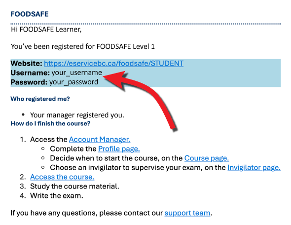 image of the credential email