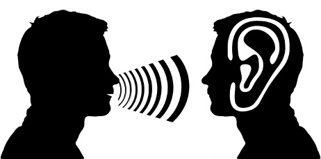 Speaker (sound waves) and Listener (ear), by Gerd Altmann for Pixabay