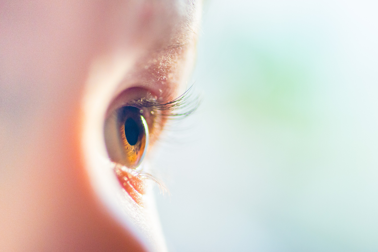 close up of child's eye